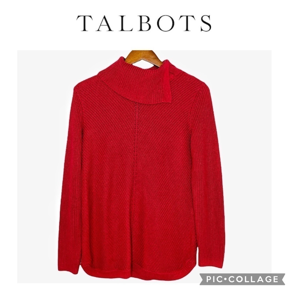 Talbots cowl neck knit red sweater